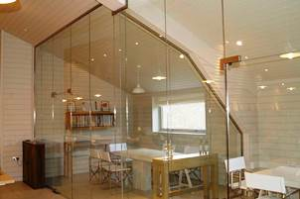 Frameless glass doors