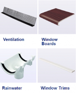 ventilation, window boards, rainwater and window trims