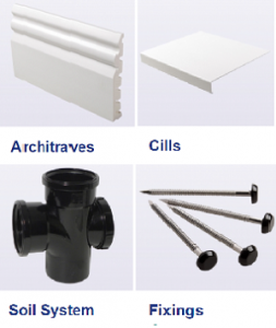 architraves, fixings, cills and soil system