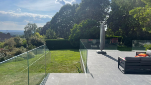 Frameless glass balustrade to patio